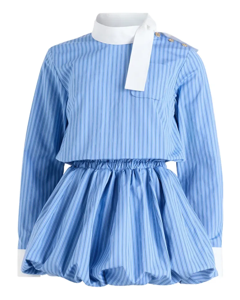 Patou Gestreiftes Bubble Kleid - Blau Blau