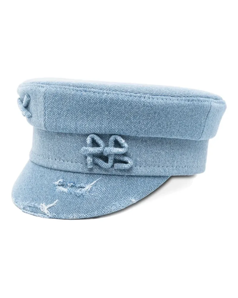 RUSLAN BAGINSKIY Ausgefranster Hut mit Knoten - Blau Blau