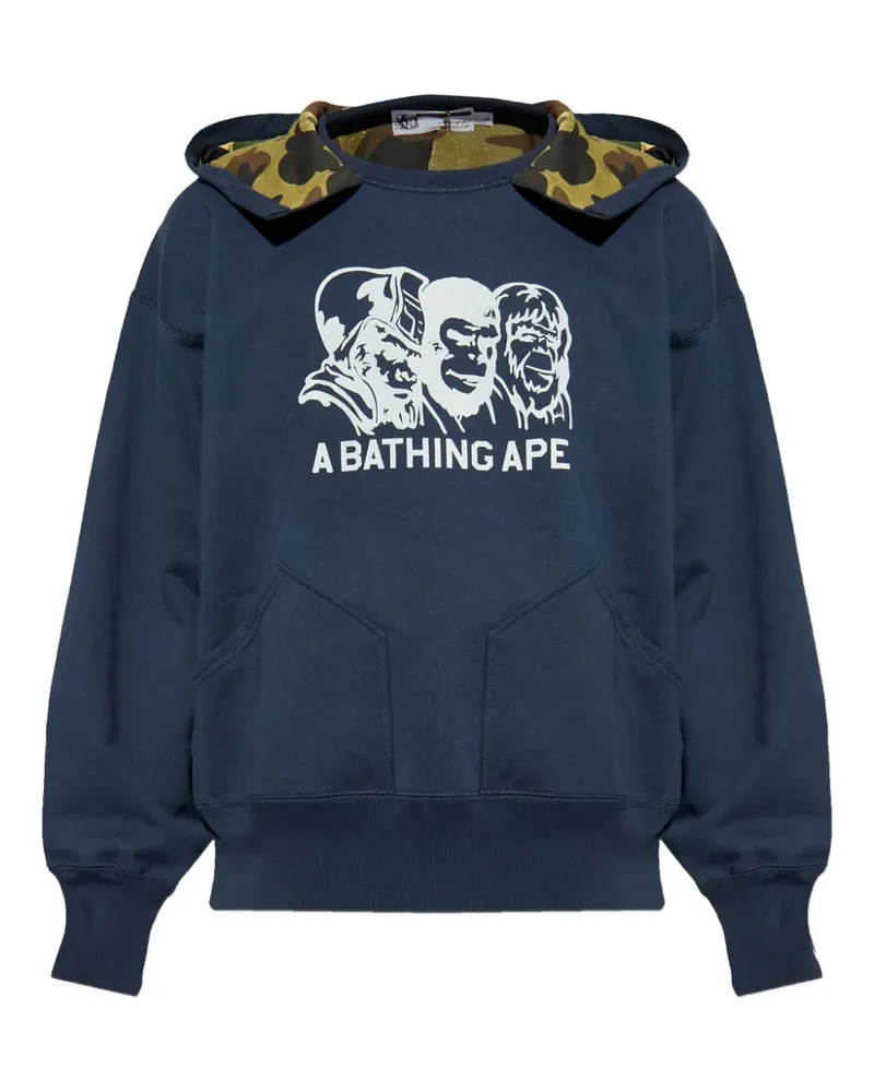 BAPE Double Face cotton hoodie - Blau Blau