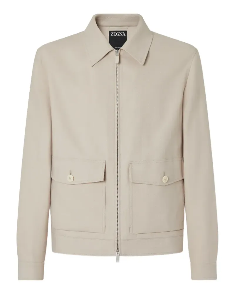 Ermenegildo Zegna Blousonjacke mit aufgesetzten Taschen - Nude Nude