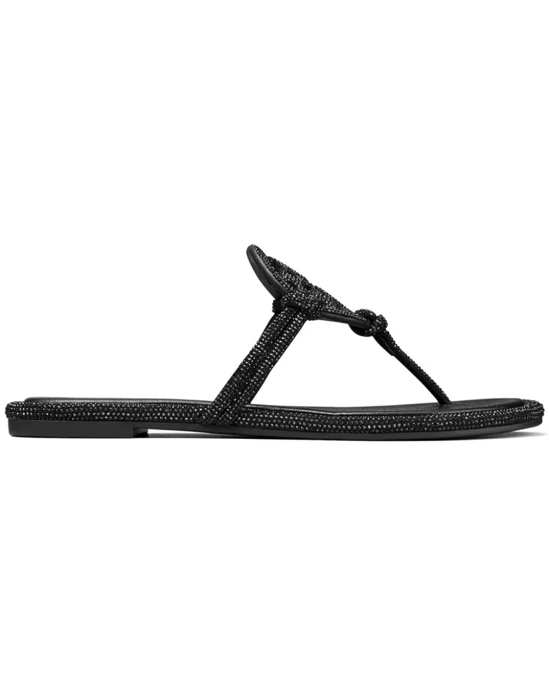 Tory Burch Miller Pantoletten mit Kristallen - Schwarz Schwarz