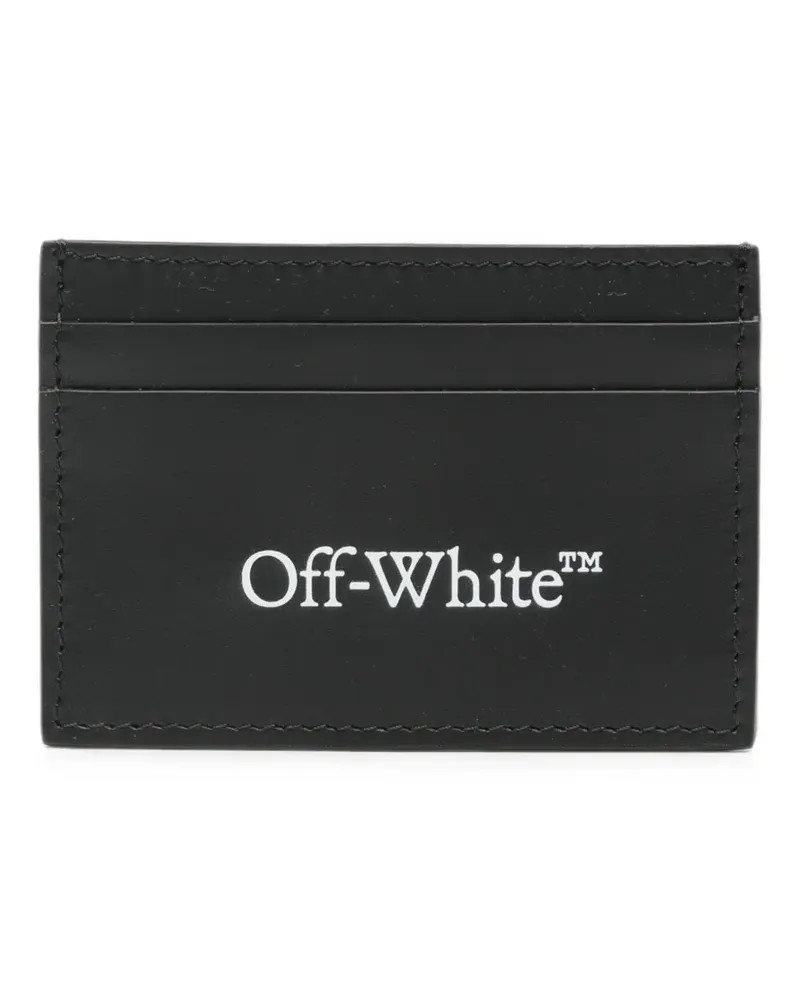 OFF-WHITE Bookish logo-print leather cardholder - Schwarz Schwarz
