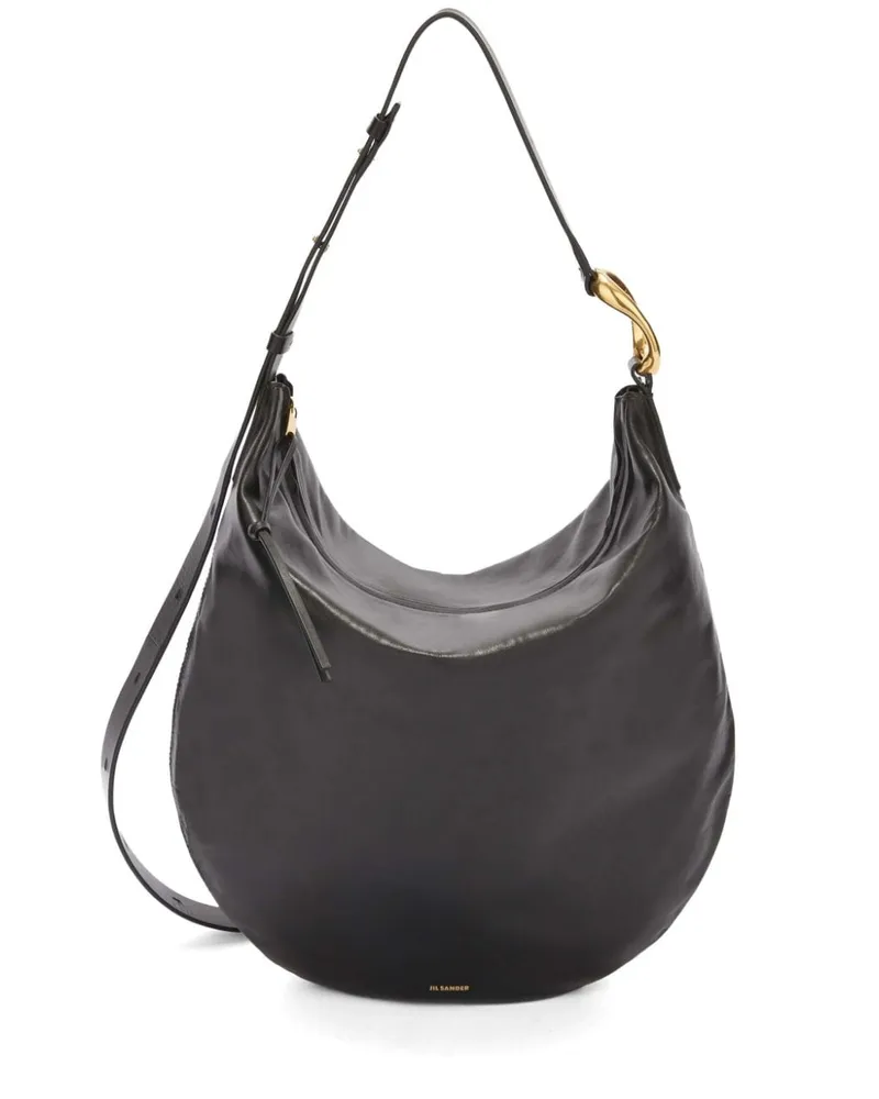 Jil Sander Mittelgroße Moon Schultertasche - Schwarz Schwarz