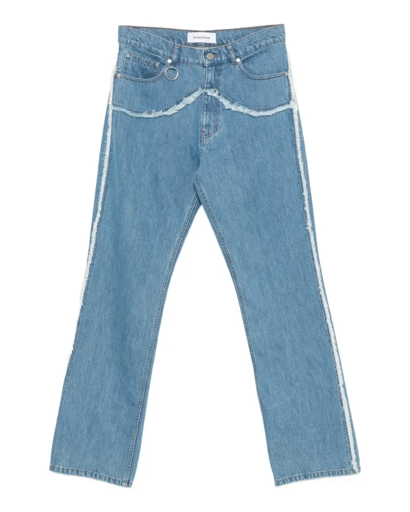 Études Studio Ausgefranste Bootcut-Jeans - Blau Blau