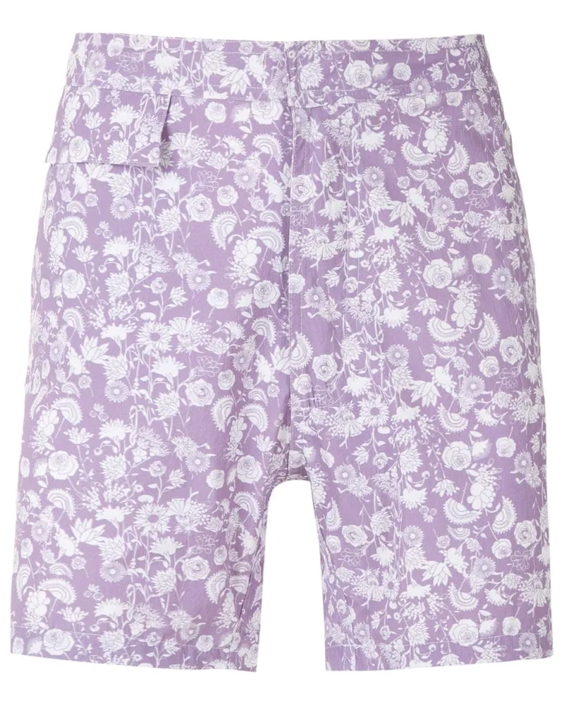 Amir Slama Badeshorts mit Blumenmuster - Violett Violett