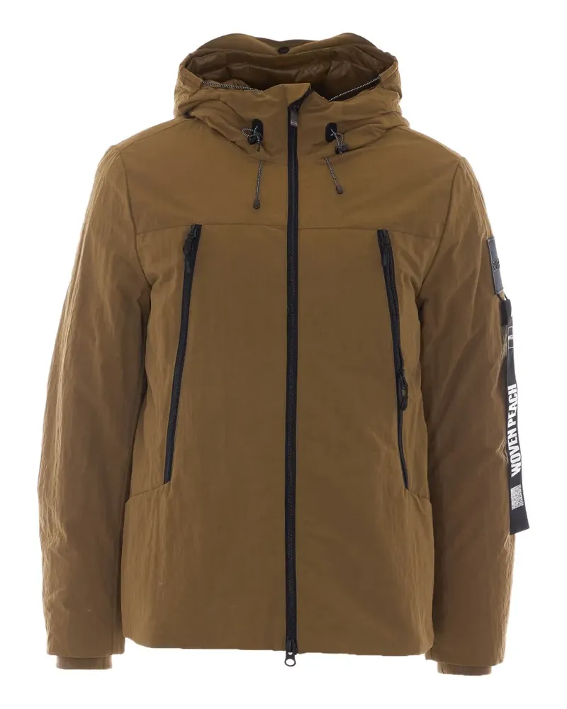 OUTHERE Kapuzenjacke mit Logo-Patch - Braun Braun