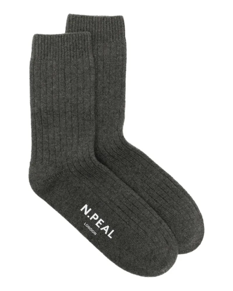 N.Peal Gerippte Socken - Grau Grau