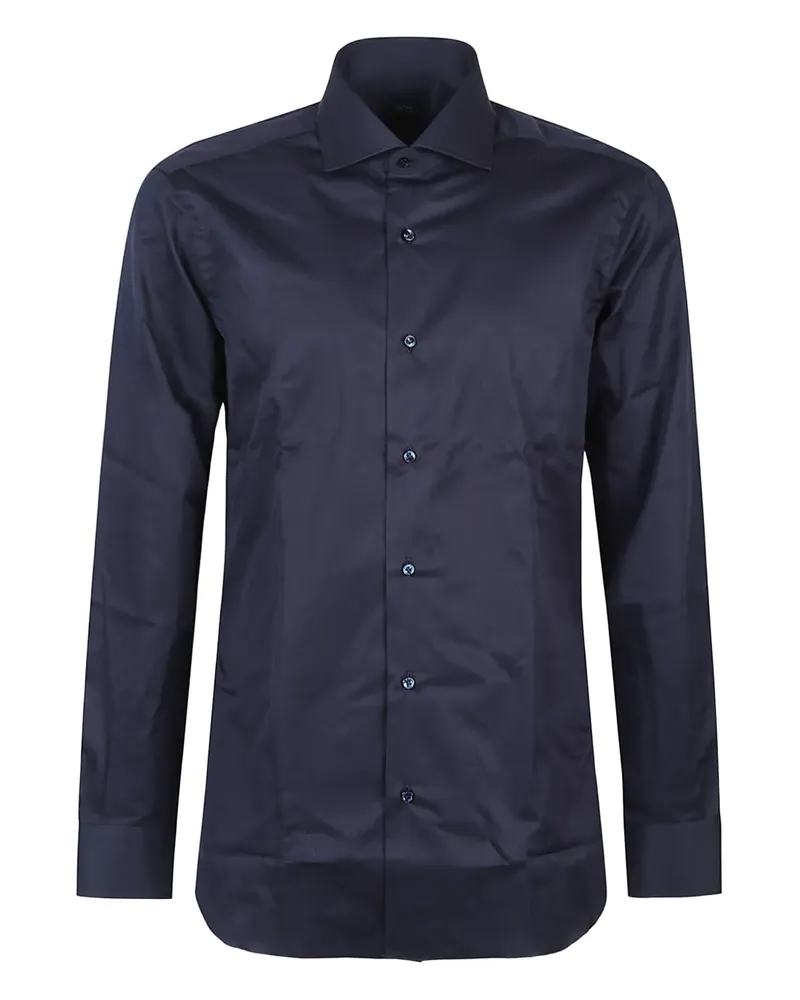 BARBA long-sleeved cotton shirt - Blau Blau