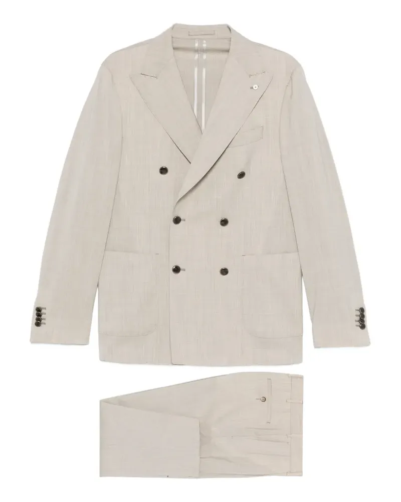Luigi Bianchi Mantova double-breasted suit - Nude Nude