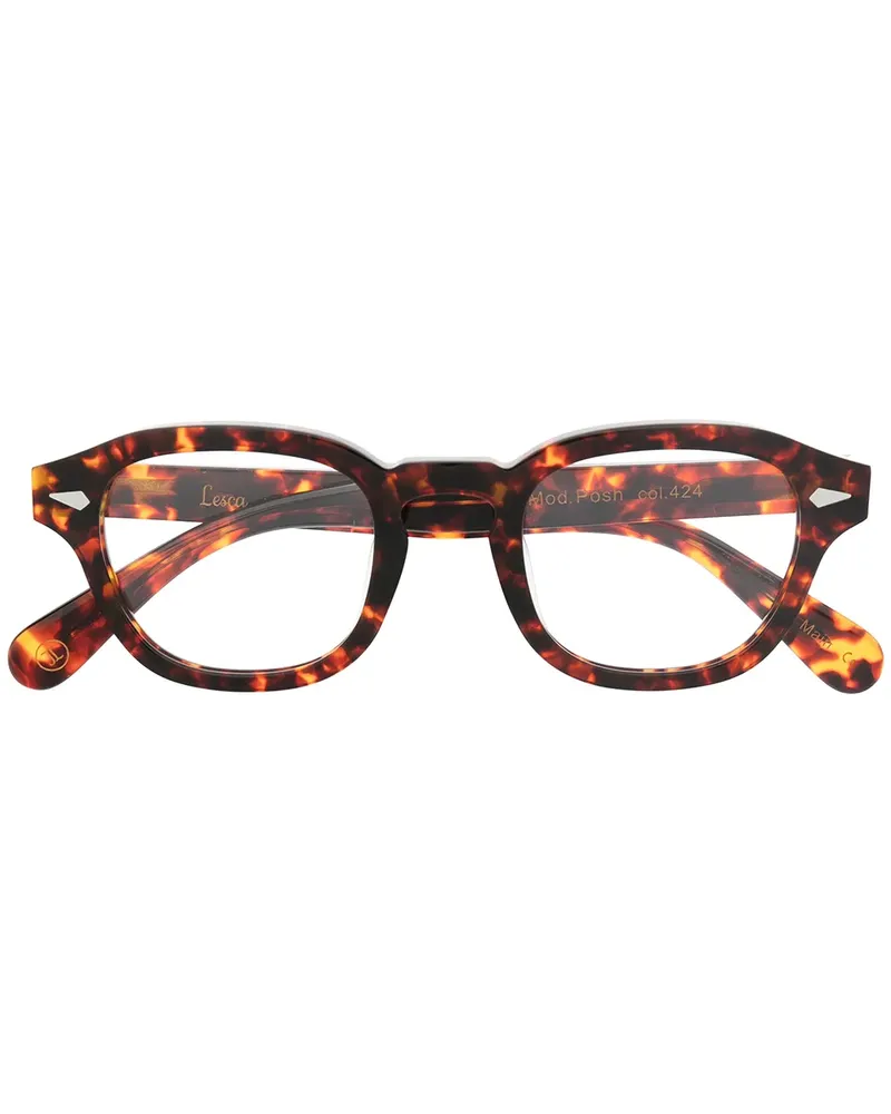 Lesca Runde 'Posh' Brille - Braun Braun