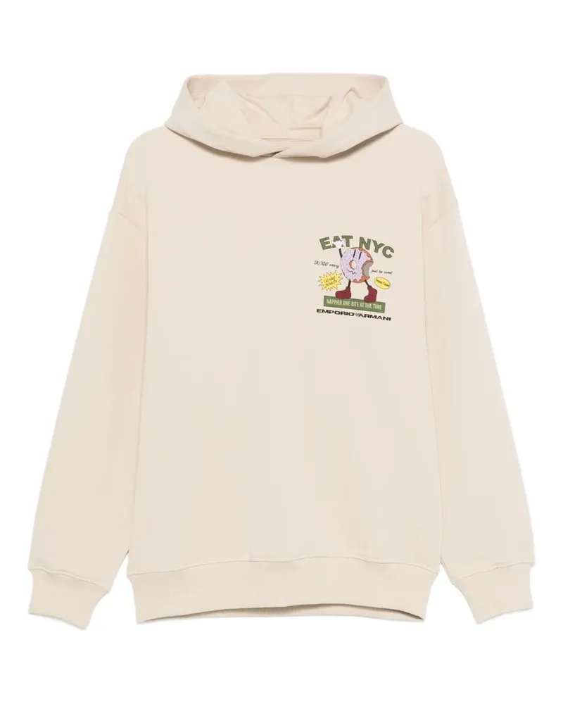 Emporio Armani Hoodie mit grafischem Print - Nude Nude