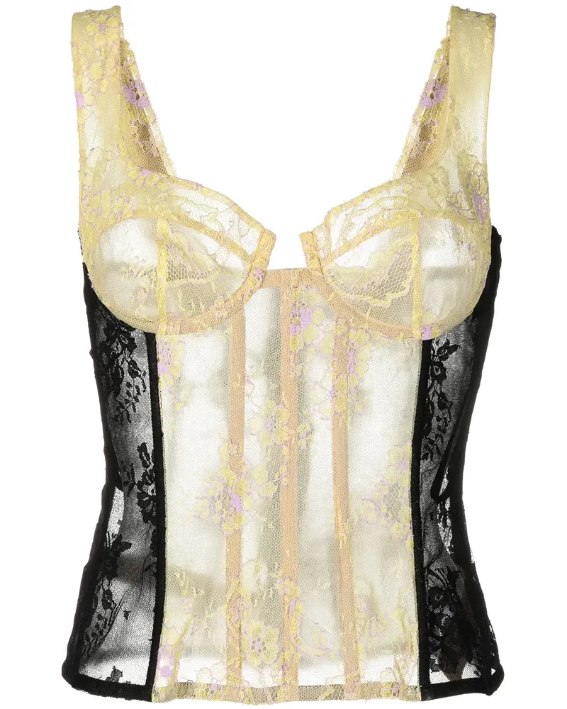 Natasha Zinko Top im Korsagen-Look - Schwarz Schwarz