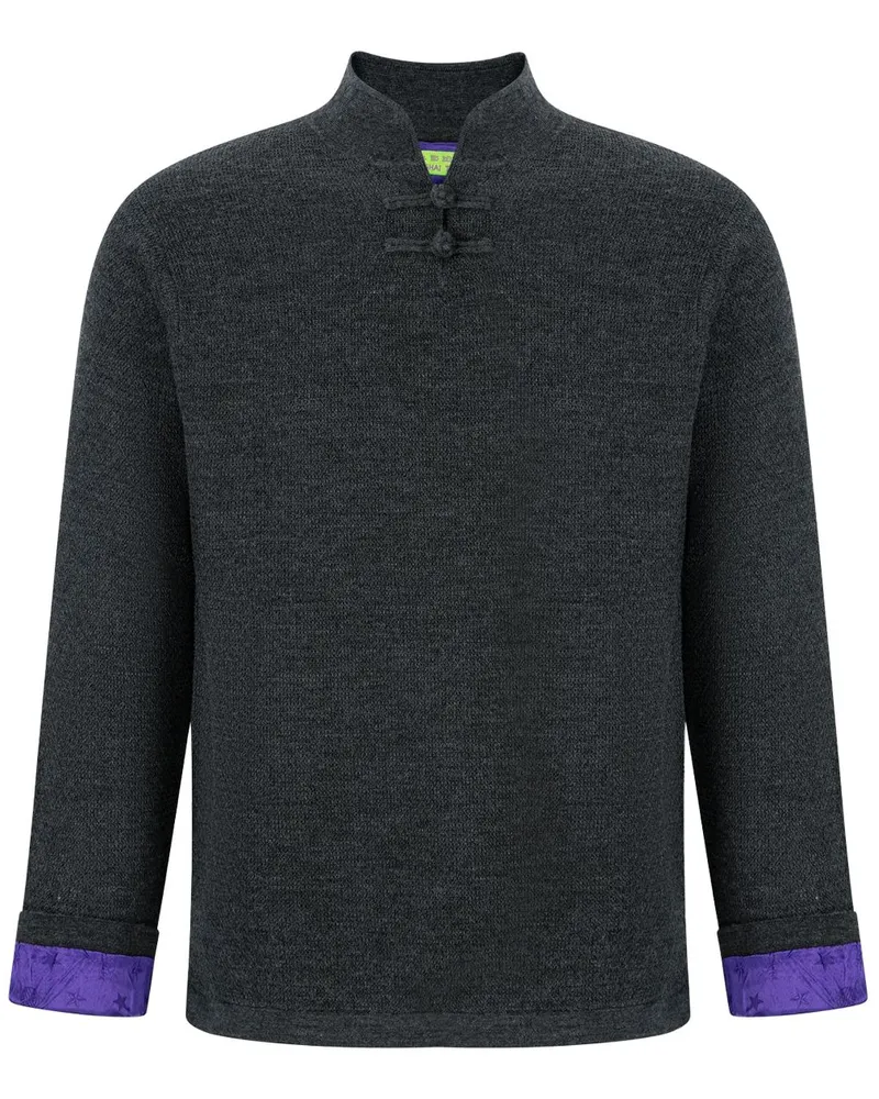 Shanghai Tang Pullover mit Seidenfutter - Grau Grau