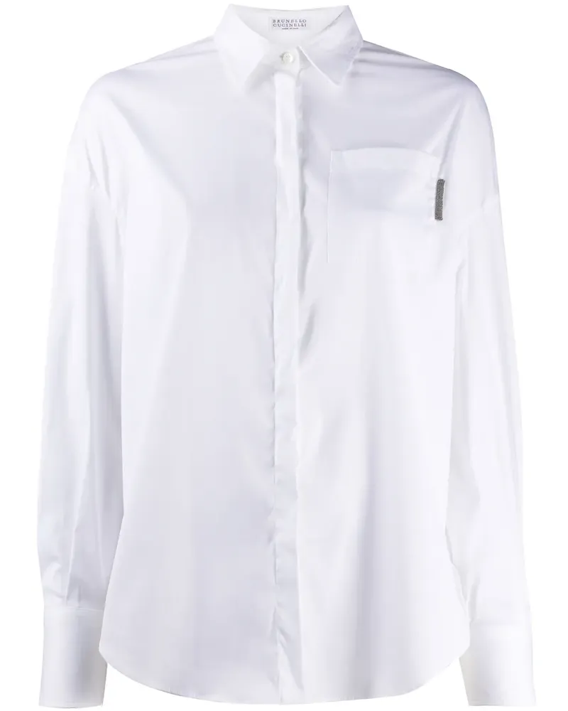 Brunello Cucinelli Klassisches Langarmshirt - Weiß Weiß