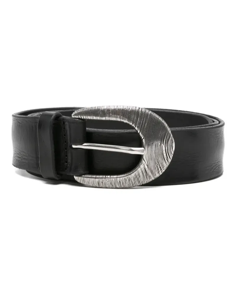 Orciani textured-buckle leather belt - Schwarz Schwarz