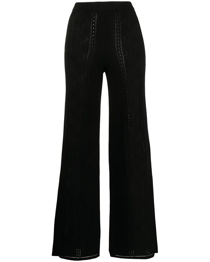 Marine Serre Weite Hose mit Sichelmond-Muster - Schwarz Schwarz