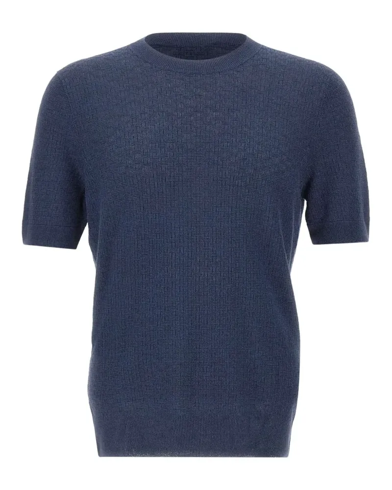 Gran Sasso Gestricktes T-Shirt - Blau Blau