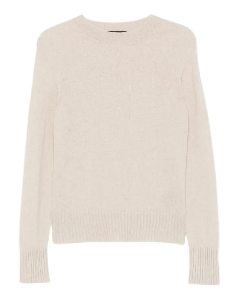 ARAGONA ribbed-trim crew neck sweater - Nude Nude