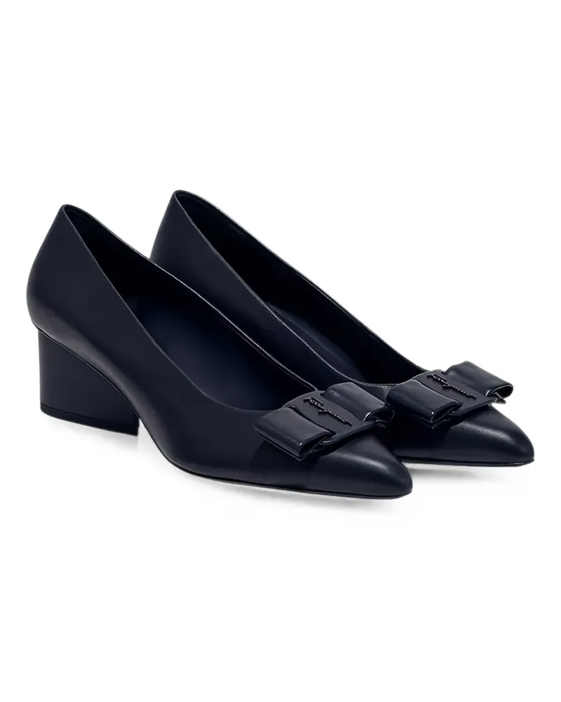 Ferragamo Pumps mit Vara-Schleife - Blau Blau