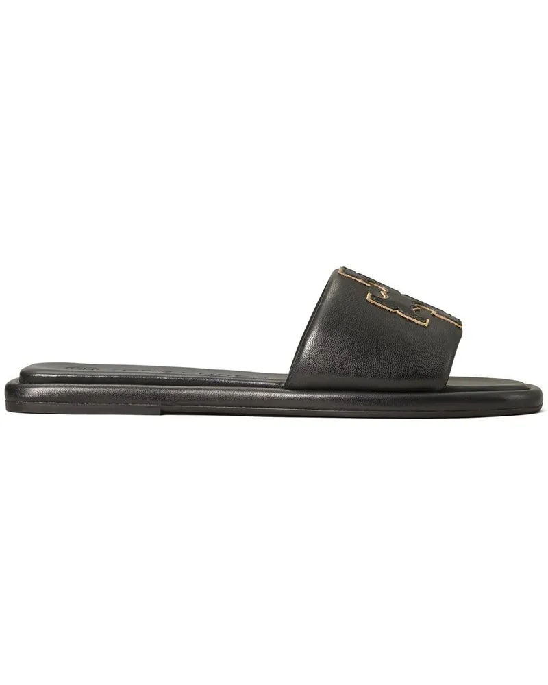 Tory Burch Double T Pantoletten - Schwarz Schwarz