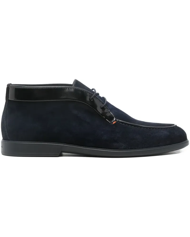 Santoni Schnürstiefel mit Kontrasteinsatz - Blau Blau