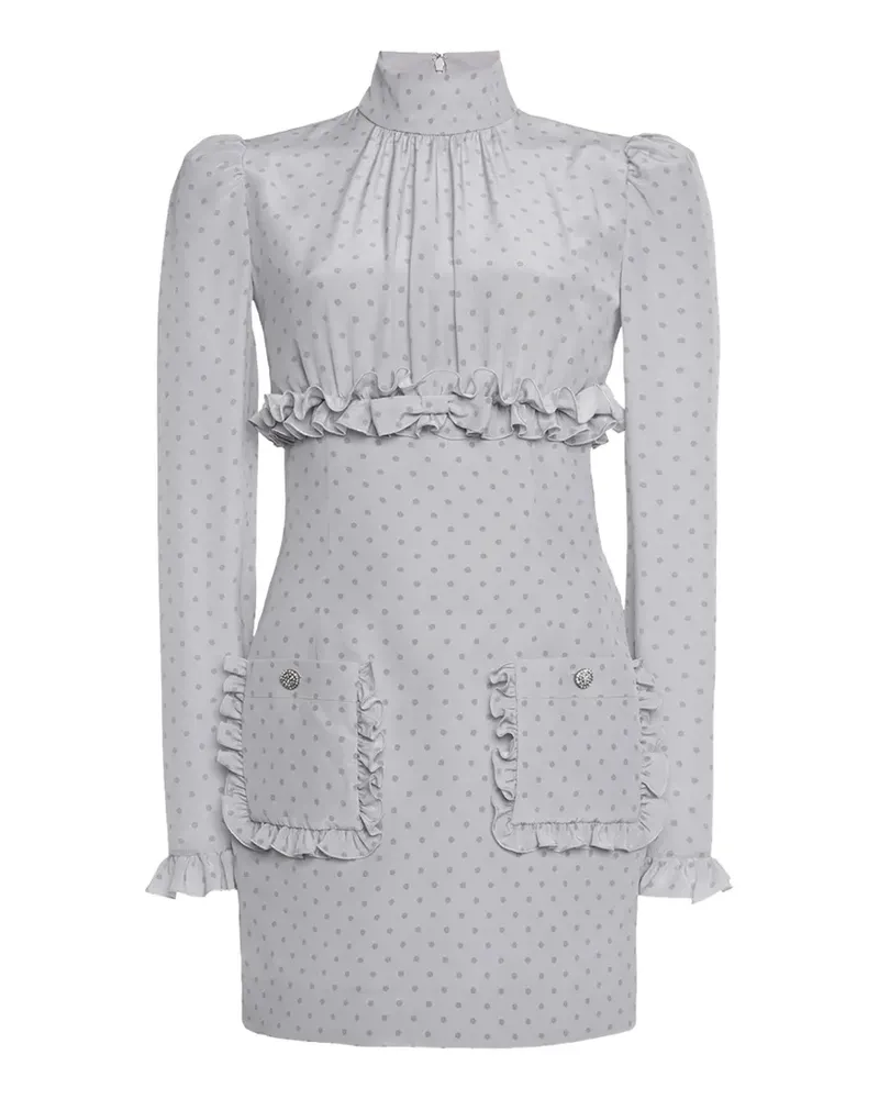 Alessandra Rich Minikleid mit Rüschen - Grau Grau