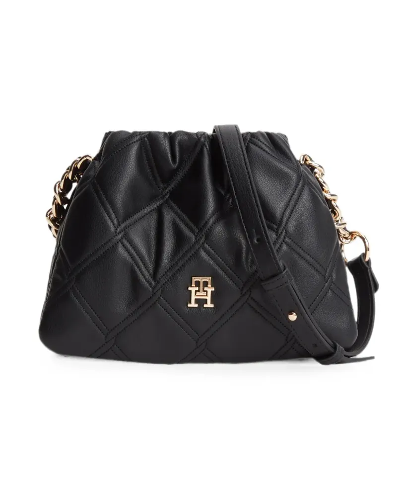Tommy Hilfiger quilted logo-plaque cross body bag - Schwarz Schwarz