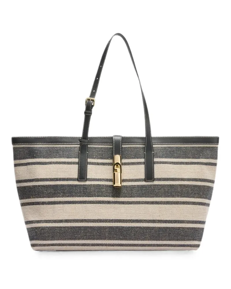 Furla Große Debby Tote Bag mit Streifen - Blau Blau