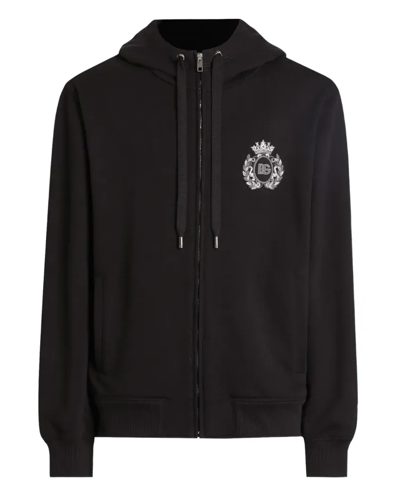 Dolce & Gabbana Hoodie mit Logo-Applikation - Schwarz Schwarz