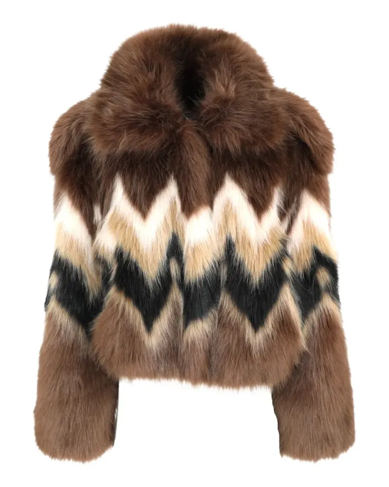 Retrofête Ismay chevron bomber jacket - Braun Braun