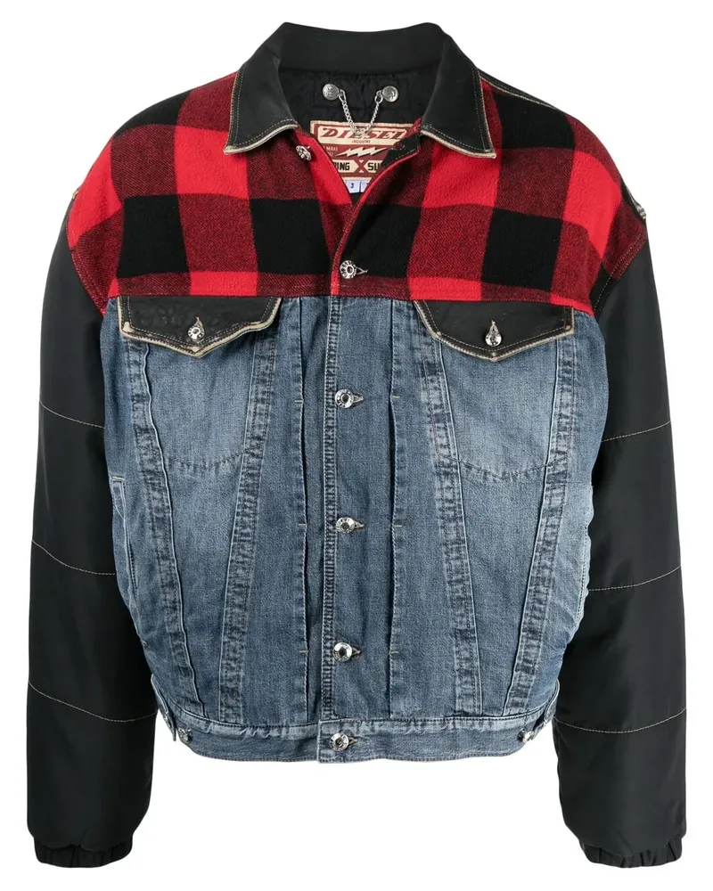 Diesel Bomberjacke im Patchwork-Look - Blau Blau