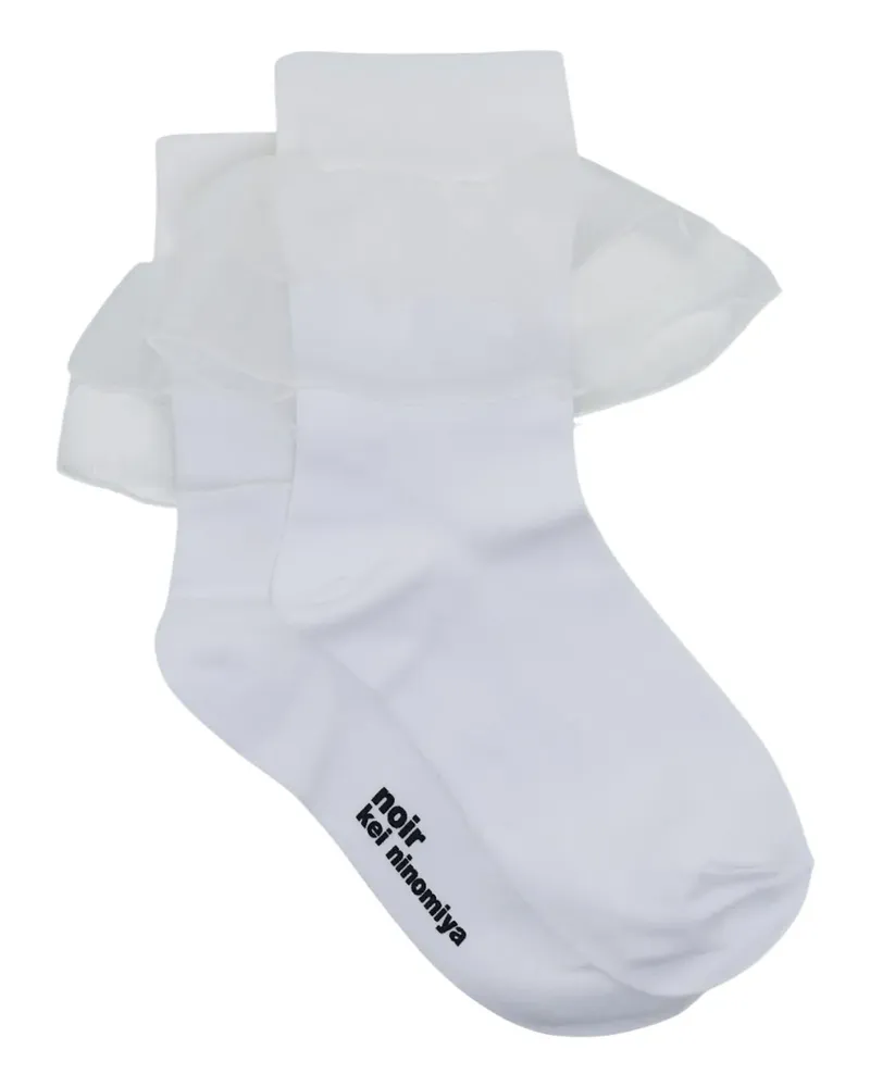 Noir Kei Ninomiya ruffled socks - Weiß Weiß