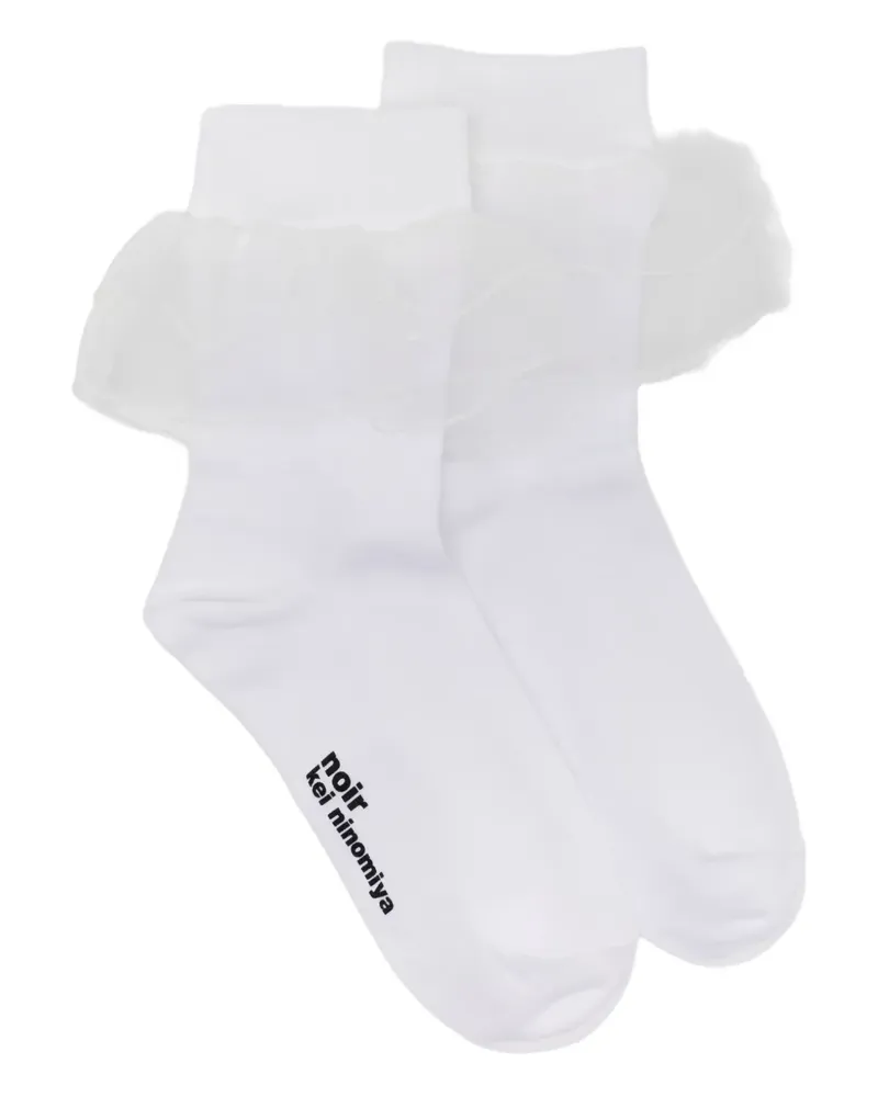 Noir Kei Ninomiya Gerüschte Socken - Weiß Weiß