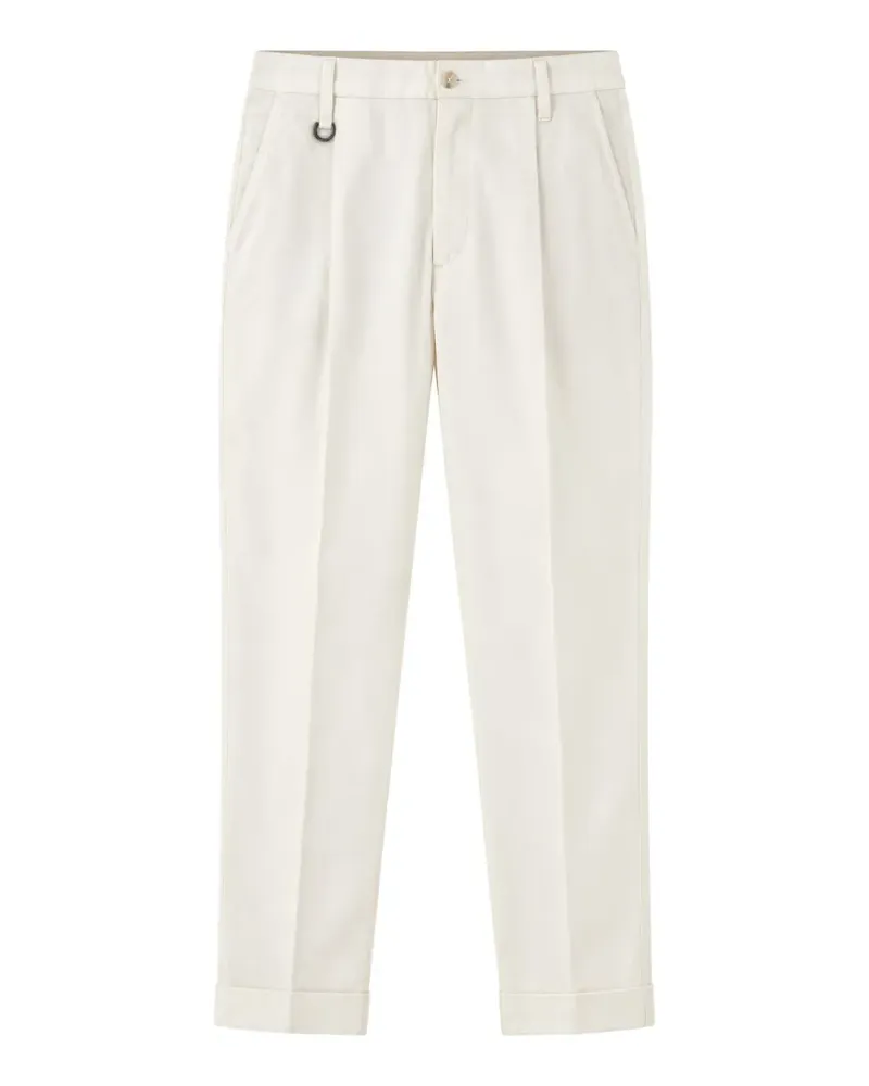 Paolo Pecora Milano pleated turn-up trousers - Weiß Weiß
