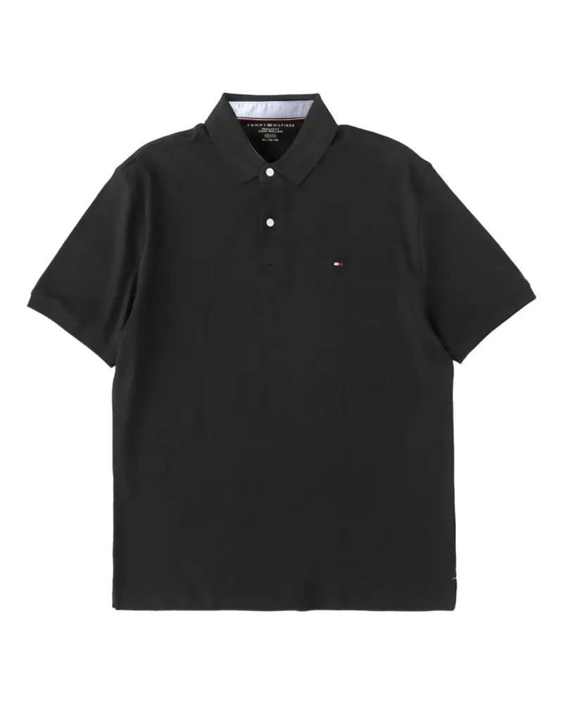 Tommy Hilfiger Poloshirt mit Knopfleiste - Schwarz Schwarz
