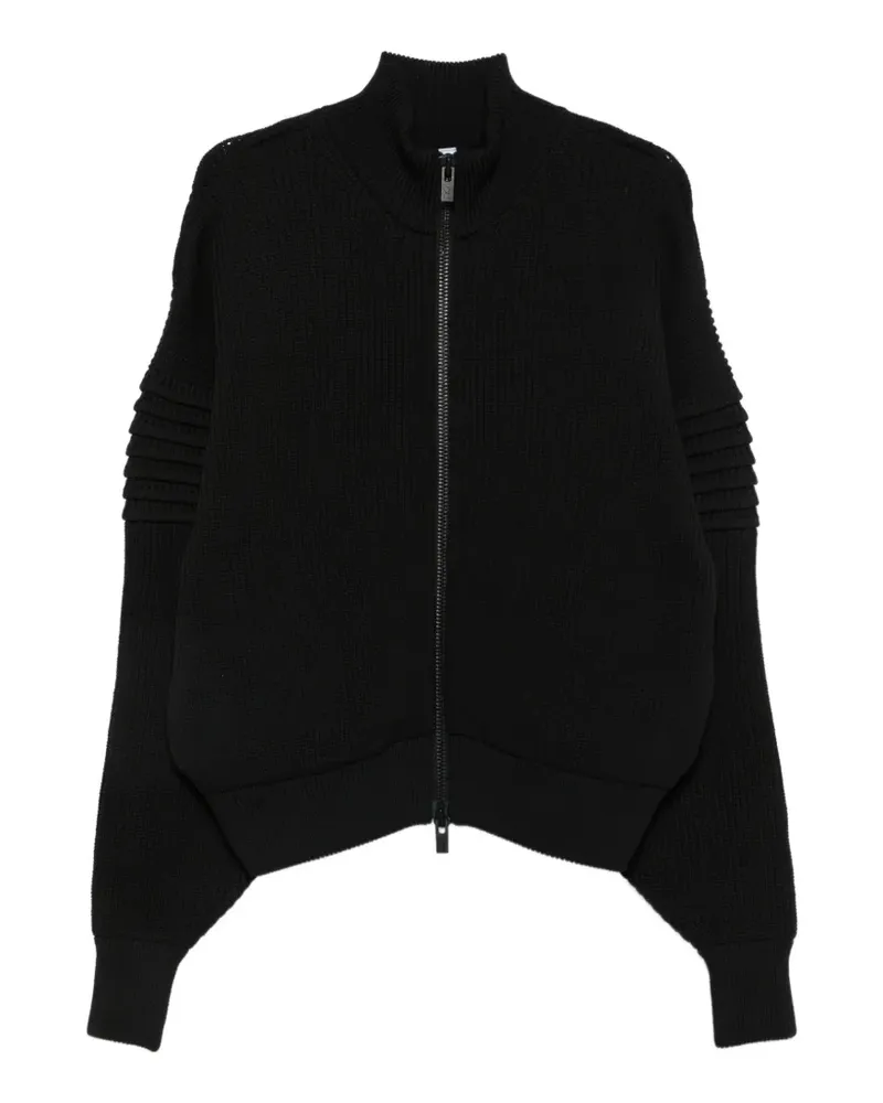 CFCL Gerippter Cardigan mit Reißverschluss - Schwarz Schwarz