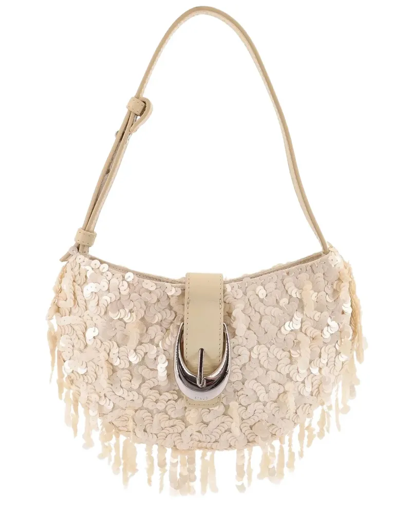 STAUD Alana sequinned shoulder bag - Nude Nude