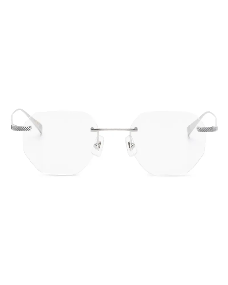 Dunhill Brille mit geometrischem Titangestell - Silber Silber
