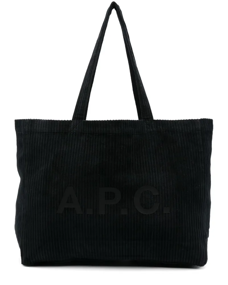 A.P.C. Diane Schultertasche aus Cord Schwarz