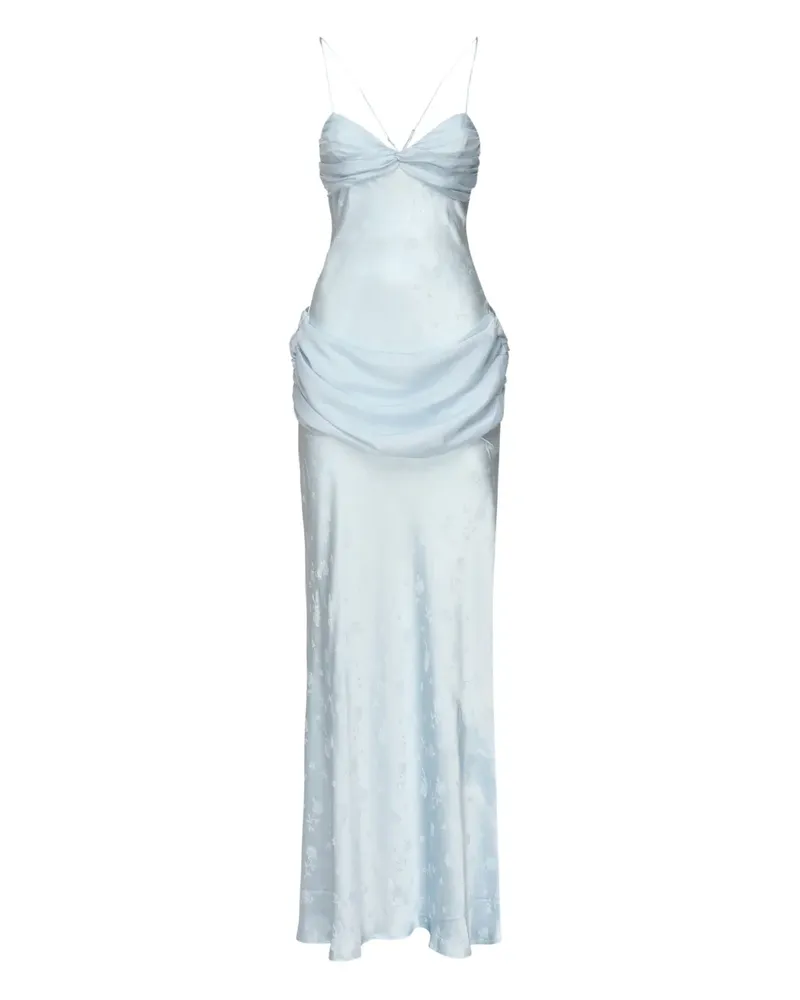 For Love and Lemons Jacquard-Kleid mit Schleife - Blau Blau