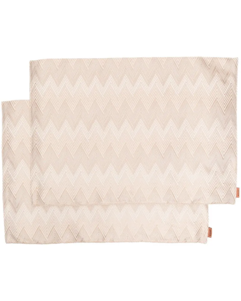 Missoni Home Set aus zwei gestreiften Tischdecken - Nude Nude