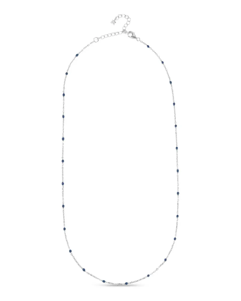 MATEO enamel station chain necklace - Silber Silber