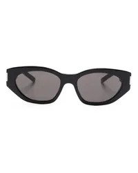 Saint Laurent Bold Geo Sonnenbrille mit ovalem Gestell Schwarz