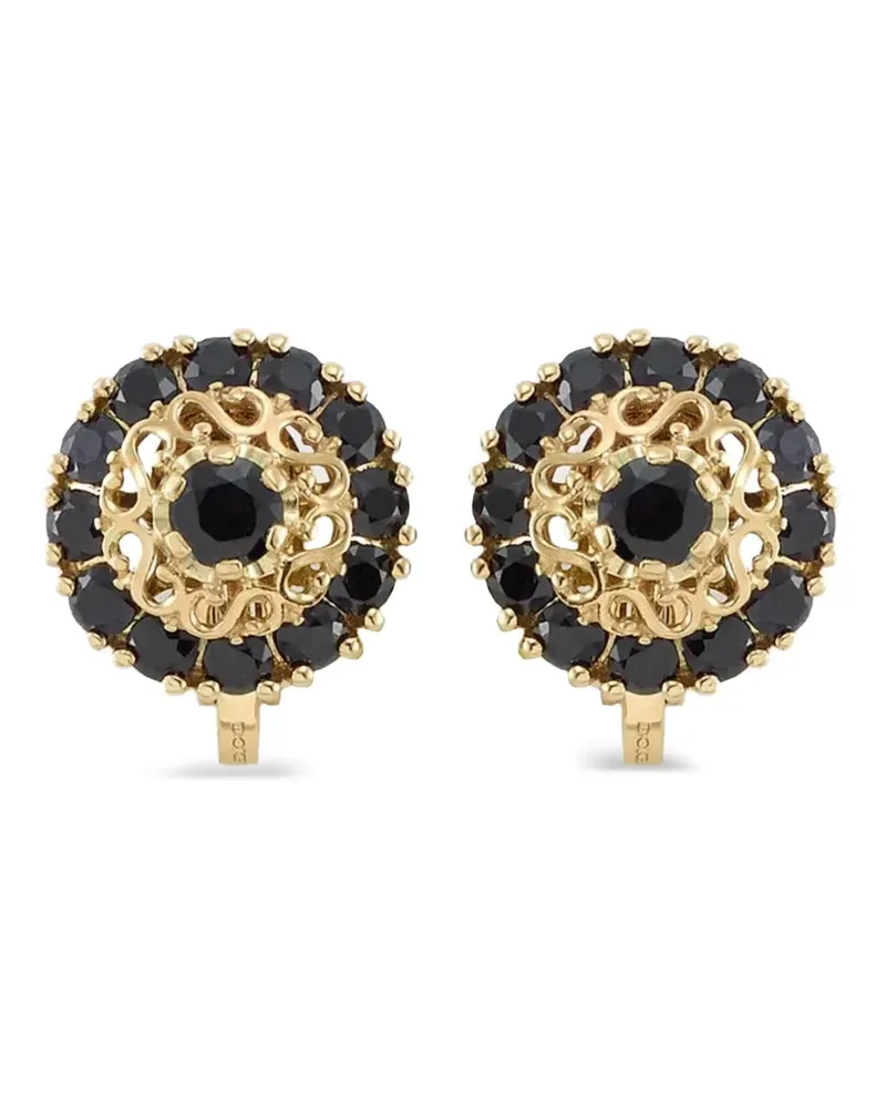 Dolce & Gabbana 18kt Sicily Gelbgoldohrringe mit schwarzem Saphir Gold