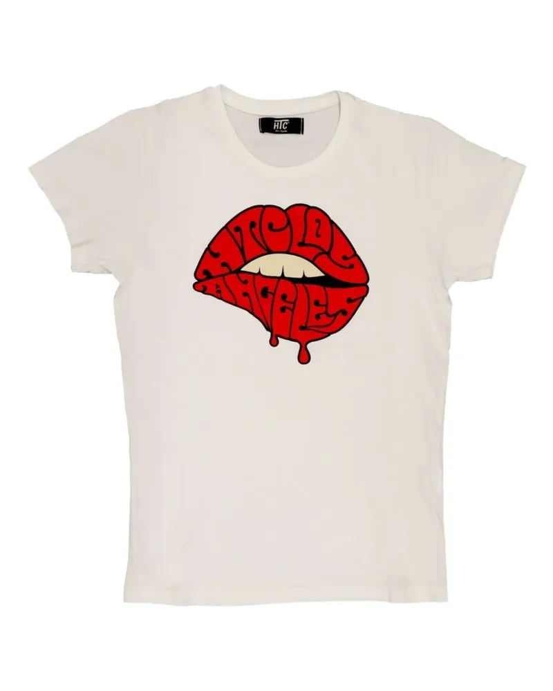HTC Hollywood Trading Company L.A Lips T-Shirt - Weiß Weiß