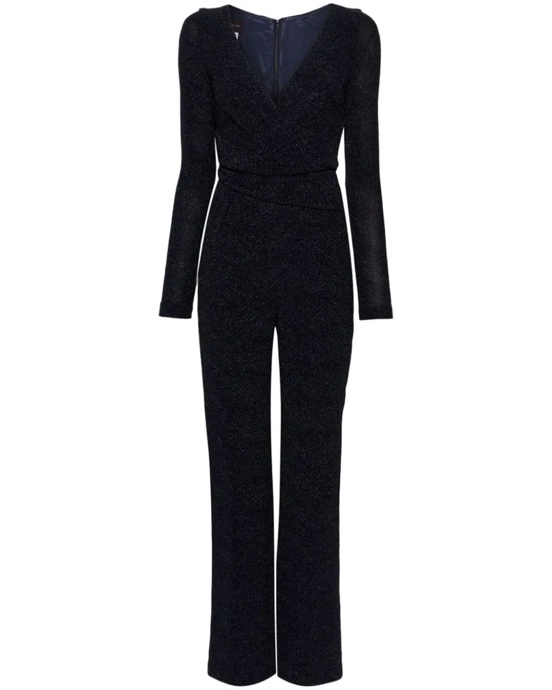 Talbot Runhof Schimmernder Jumpsuit Blau