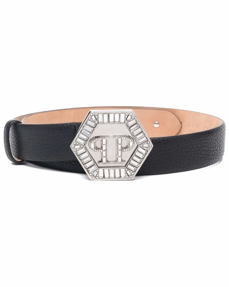 Philipp Plein Gürtel mit Logo-Schnalle - Schwarz Schwarz