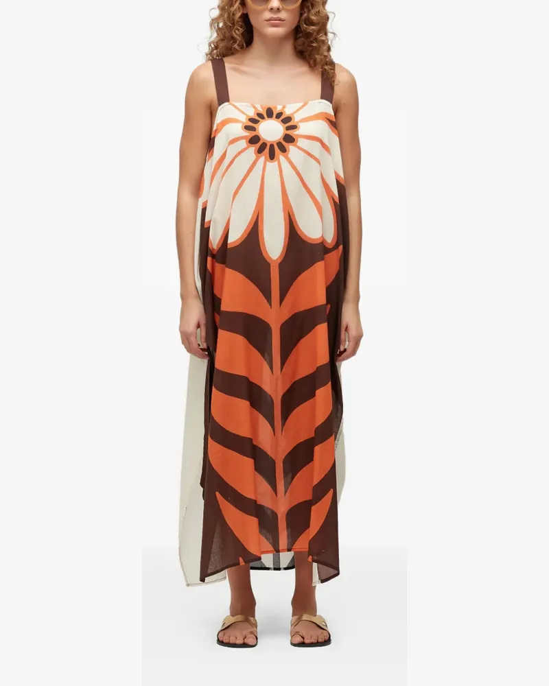 Osklen Trägerkleid mit Blumen-Print - Nude Nude