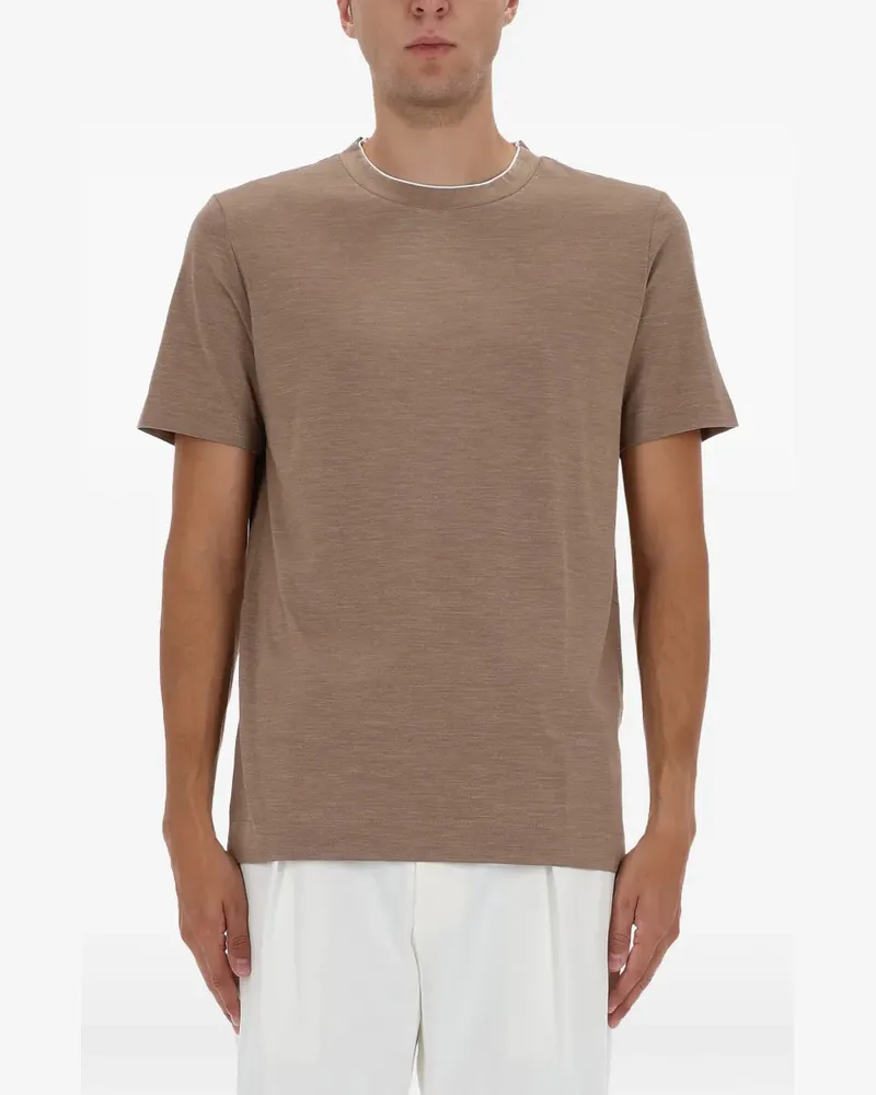 HUGO BOSS T-Shirt mit Kamelbesatz - Braun Braun