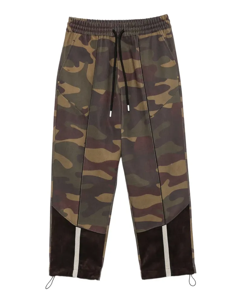Yes London camouflage-print panelled trousers - Grün Grün
